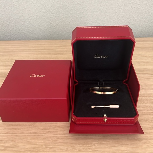 Small Cartier Love Bracelet in Rose Gold Size 16, great used condition - Picture 12 of 15